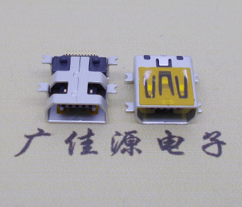 河南迷你USB插座,MiNiUSB母座,10P/全贴片带固定柱母头