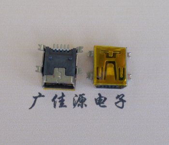 河南MINI USB 5P 接口 母座 全贴带麦拉 高9.6带0.9柱子
