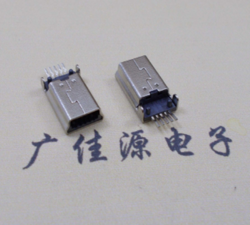 河南MINI USB公头 5pin端子贴板带柱 10.7mm体长