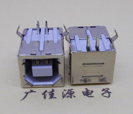 河南USB BF90度母座 打印机接口 卧式插板DIP白胶