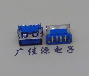 河南AF短体10.0接口 蓝色胶芯 直边4pin端子SMT
