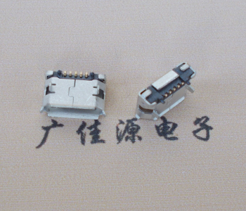 河南Micro USB 5pin接口 固定脚距6.4插板有柱卷边