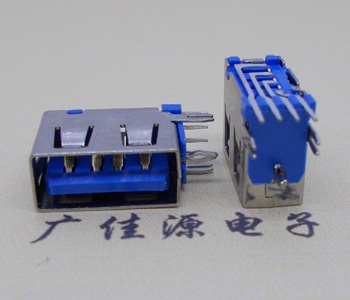 河南USB 测插2.0母座 短体10.0MM 接口 蓝色胶芯