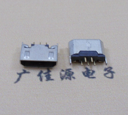 河南迈克USB 180度母座5p直插带地脚1.5端子直口