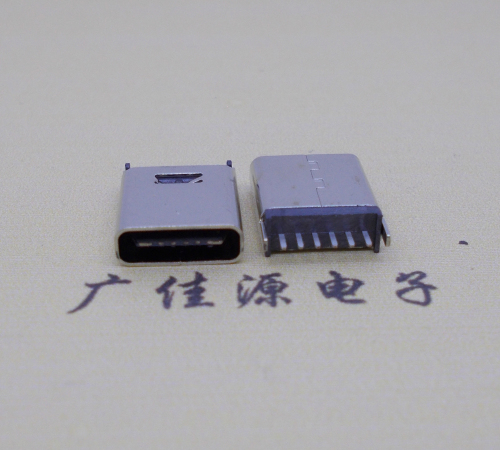 河南直立式插板Type-C6p母座连接器高H=10.0mm
