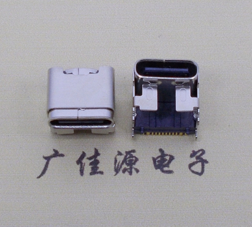 河南type c16p四脚插板单排贴片板上垫高母座H=5.9、9.5mm