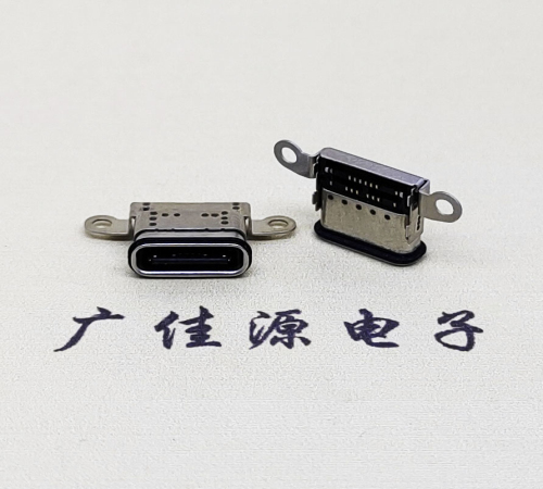 河南USB 3.1C口.TYPE-C16P防水双排贴插座带螺丝孔